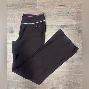 Nike Brown Leggings with Pink Trim
